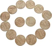 KOCKSHION 12Pcs Wooden Newborn Milestone Cards Reusable Photo Props for Growth Tracking for Parents and Commemorating Special Moments