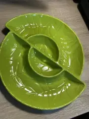 Stoneware Chip & Dip Platter - Green - Tabitha Brown (W)