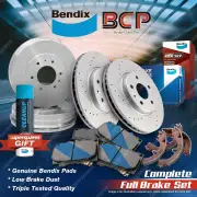 F+R Slotted Brake Rotors Drums Bendix Pads Shoes for Holden Rodeo TF TFR16 TFR54
