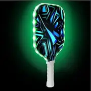 LED Pickleball Paddles | Fiberglass Pickleball Racket | Lightweight Pickleball Paddle | Anti-Slip Pickleball Racket, Outdoor Pickleball Supplies, Comfortable Grip Pickleball for Outdoor Night Play