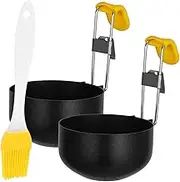 ULTECHNOVO 2pcs Non Stick Stainless Steel Egg Molds for Poached Eggs and Muffins for Effortless Removal for Sandwiches and Breakfast