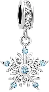 MiniJewelry Snowflake Charm Compatible with Pandora Bracelets Necklaces Pendants Birthstone Cubic Zirconia