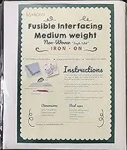 Medium Weight Iron On Fusible Interfacing for Arts Crafts and Sewing Projects, (40 Inch x 3 Yard) White Non-Woven