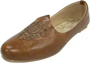 [Step n Style] Men's Tan Wedding Sherwani Juttis Ethnic Slip-on Loafers Shoes Handmade Mojari Indian Punjabi Jooti