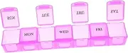 GLEAVI Weekly Pill Box Daily Pill Container Pink Compact Travel Pill Organiser