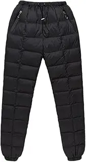 [Bciopll] Mens 90% White Duck Down Padded Pencil Pants for Men Slim Down Pants Warm Duck Down Trousers Outdoor Snow Pants