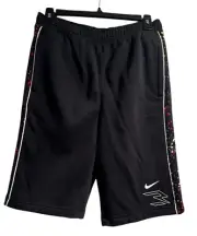 NEW NIKE Boy's 3BRAND Side Stripe Fleece Short Black Size XL