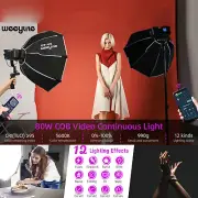 Weeylite 80W 5600K LED Video Continuous Light COB Photo Studio Light w/ Softbox