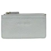 Pierre Cardin Genuine Leather Coin Purse with Keyring Wallet - Silver