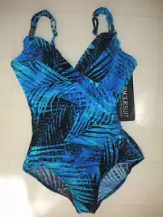 MIRACLESUIT Blue Shadowcat Siren 1PC Underwire Swimsuit Sz 8 NWT
