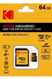 KODAK Micro SD Memory Card 64GB UP TO 90MB/s Class10 U3 With Adaptor Free Post