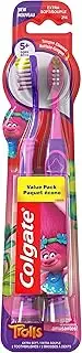Colgate Kids Toothbrush, Trolls, Extra Soft Toothbrush with Suction Cup, 4 Pack