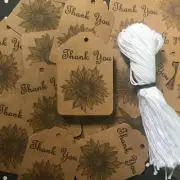 QTY: (353) pieces of kraft Sunflower Thank You tags + strings included