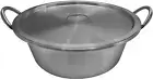 21" Stainless Steel Cazo with Lid Pot Pan Wok Gas Stove Burner Cook