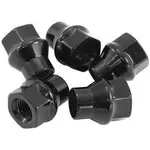 Aeroflow M12 X 1.50mm Conical Et Open Wheel Nuts Black (5 Pack) - AF3016-4000