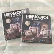 Hopscotch Tartan Plaid 15"x15" 14 count Aida Green Red Gray Lot of 2