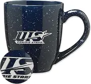 Rico Industries NCAA Illinois-Springfield Prairie Stars Primary Logo Navy 16 oz Team Color Laser Engraved Speckled Ceramic Coffee Mug
