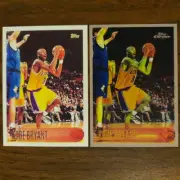 2 Kobe Bryant LAKERS 1996 #138 & Chrome SAMPLE Rookie RP RC NBA Cards