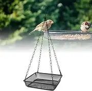 Hanging Feeder Seed Tray, Large Platform Bird Feeder Stainless Steel Mesh Tray, Wild Bird Feeder for Outside Hanging Seed Platform for Backyard Garden Attracting Outside Wild Birds