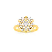 9ct Two Tone Gold Diamond Flower Ring