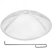 VEVOR Fire Pit Spark Screen Round 36", Reinforced Heavy Duty Steel Metal Cover, Outdoor Firepit Lid, Easy-Opening Top Screen Covers Round with Ring Ha