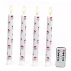 Christmas Flameless Taper Candles with Remote Timer, 4 Pack LED Santa Claus