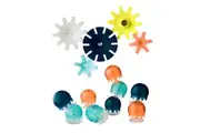 2x Boon Cogs Water Spinning Gears Jellies Suction Bath Toys Baby Toddler 12m+