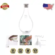 New Handcrafted 1.5L Water Carafe - Crystal Clear Borosilicate with Steel Spout
