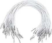 Homoyoyo 50PCS Elastic Barbed Cords with Metal Ends for Crafting Mask Making and Book Binding Versatile White Elastic String for Hanging Items Securing Objects and Displaying Banners