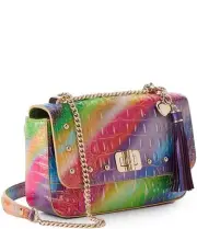 NWT Brahmin Rosa Rainbow Multi Gumdrop Shoulder Bag Crossbody Dustbag Tassel