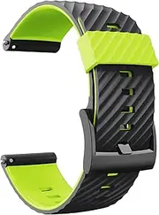 [CEKGDB] 24MM for Suunto 7/Suunto D5 Replacement Wristband Silicone Sports Smart Watch Straps for Suunto 9 Baro/Sport Wrist HR Baro Watchband (Color : Black Green, Size : Suunto Sport baro)