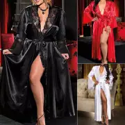 Robe Bathrobe Women Silk Lace Robes Sexy Satin Nightgown Ladies Dressing Gowns