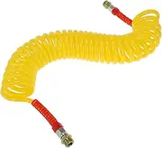 X AUTOHAUX 30 Circle Air Brake Hose Oil Cooler Coiled Short Tail Line Brake Coil Cable for Trucks Tractors Assembly with M22x1.5 NPT Fitting Yellow 24.5 ft