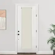 LazBlinds 100% Blackout Door Blinds, No Drill Cordless Roll Up French Door Blinds, Thermal Insulated Light Blocking Shades for Front Door Patio Sidelight Glass Door, 14'' W x 70'' L, Cream, 1Pcs