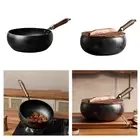 9.45'' Iron Wok Cookware No Coating Flat Bottom for Hotel Camping Restaurant