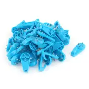 50 Pcs Blue Plastic Wall Mount Non-mark Hooks Picture Photo Frame Hangers