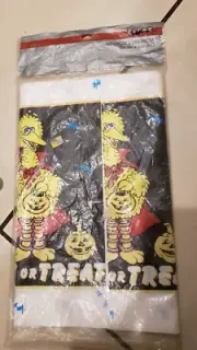 Vtg 1980 Jim Henson's Muppets Paper Art plastic Table Cloth Cover 52” X 102” NOS
