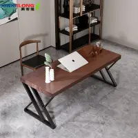 在飛比找蝦皮商城優惠-興客隆 辦公桌 實木桌 鐵藝 書桌 電腦桌 桌子 電腦書桌 