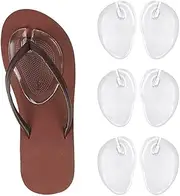 3 Pairs Transparent Silicone Thong Sandal Self-Adhesive Forefoot Cushion with Toe Protectors Flip-Flop Non-Slip Gel Inserts Foot Grip Pads Toe Guards Cushion for Women Men
