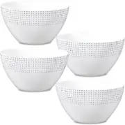 Blue Hammock All-Purpose Bowl, 5 3/4", 20 Oz., Set of 4 in Blue/White