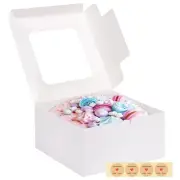 4 Pack Cake Boxes with Window Bakery Boxes for Cake Pie, 10x10x5 Inch