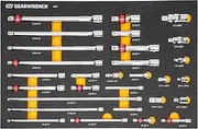 GEARWRENCH 29 Piece 1/4", 3/8", 1/2" Drive Chrome Tool Accessories Set with EVA Foam Tray - 86523