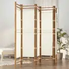 vidaXL Folding 5-Panel Room Divider 200 cm Bamboo and Canvas 2BB