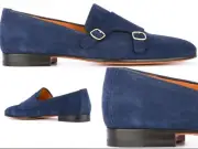 Santoni Monkstrap Loafers Double Monk Doppelmonk Shoes Slippers Slip-Ons 41,5