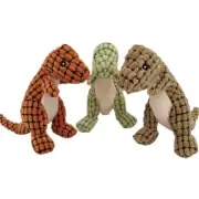 Stuffed Dogs Toy Plush Dinosaur Squeak Teething Toy for Small Dogs