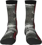 [JEJEA] british phone booth print Socks For Men and Women Men's Moisture Control Crew Socks Gifts For Golf, Hunting, Camping