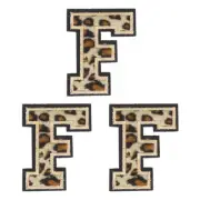 Letters F Patches Leopard Iron-On Letters Patch for Clothing Repair 3 Pcs