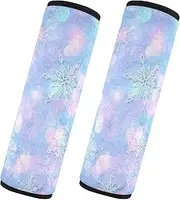 Car Seat Belt Pads 2 Piecing Breathable Seat Belt Shoulder Strap Covers Pad Child Safety Seat Shoulder Strap Cover Car Accessories for Adults and Kids M Winter Cute Snowflakes