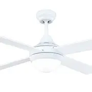 Brilliant Lighting Tempo Plus 52" 4 Blade AC Ceiling Fan with 2xE27 Light & Remote - White