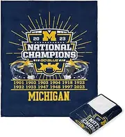 Northwest NCAA Michigan Wolverines 2023 FBC National Champions Silk Touch Throw Blanket, 50" x 60", Fissure